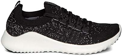 AetrexSneakers with Arch Support, Memory Foam Cushioning, Knit Upper, Comfortable for Walking (Black white, 36)