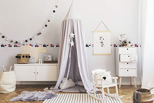 A.S. Création Lovely Kids Kinderzimmer Bordüre Super Tractor selbstklebend mit Baumaschinen und Traktoren