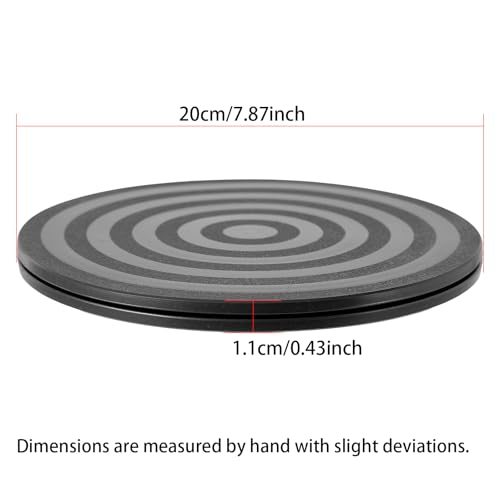 Image of ZZRANYE 8 Inch Heavy Duty Rotating Swivel Stand - 360 Degree Rotating Lazy Susan Base with Steel Ball Bearings for Model Base /Rotating Plants /Crafts Stand Monitor /TV /Monitors /Potted Plants, Black