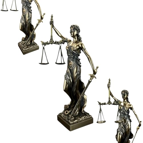 57 SPECIAL REPLICAS Skulptur Deko Figur 31 cm - SPEKTAKULÄRE Themis MIT Waage UND Schwert Symbol der Gerechtigkeit- Figur als Geschenk für Wohnzimmerdekoration Figuren Deko
