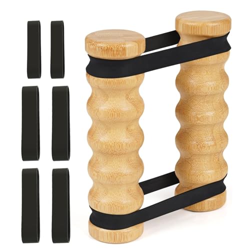 Bandas de resistencia ajustables - Equipo de ejercicios portátiles, herramientas de entrenamiento ligero de la parte del cuerpo | Mango de madera de larga duración Estimaciones de stick,