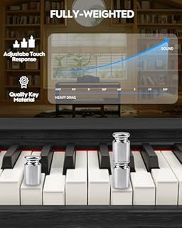 STRICH Digital Piano 88 Keys, Hammer-Action Weighted Keyboard, Full size Electric Piano Keyboard with Furniture Stand, 25Wx2 Speakers, Supports USB-MIDI/Wireless Connect, SDP-300W (Color Black)