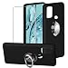 Produktbild Tasch HYMY WIKO Power U30 Hülle + Panzerglas + Handy Ring für WIKO Power U30 Schutzfolie - Schwarz Schutzhülle TPU Handytasche Displayschutzfolie Glas-Black