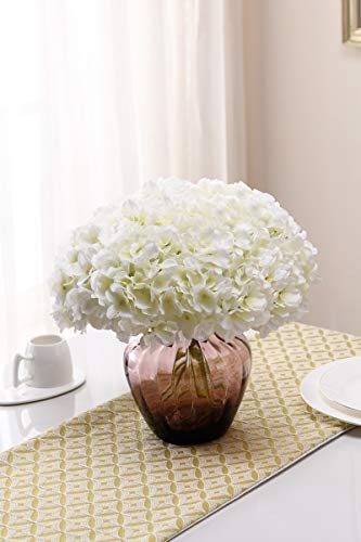 Aviviho White Hydrangea Silk Flowers Heads Pack Of 10 Ivory White Full Hydrangea Flowers Artificial With Stems For Wedding Home Party Shop Baby Shower Decor #TOP4