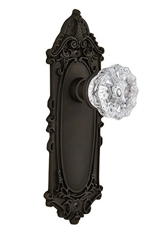 One-Day Sale: Up to 60% Off Nostalgic Warehouse Victorian Plate with Crystal Glass Knob, Passage - 2.75", Oil-Rubbed Bronze