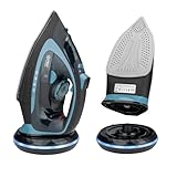 TZS First Austria - Ferro da stiro a vapore senza fili con stazione 2400W - Con serbatoio da 450 ml, sistema antigoccia, temperatura & intensità regolabile e piastra in ceramica - Con vapore verticale