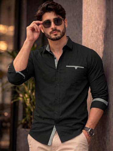 Image of Amazon Brand - INKAST Cotton Shirt for Men | Regular Fit Full Sleeve Casual Shirt | Stylish Formal Office Wear Shirts for Men | Soft Comfortable Breathable Cotton Fabric | Fashionable Office Wear