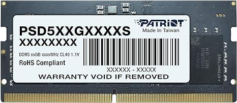Patriot Memory Signature DDR5 RAM 32GB (1X32GB) 5600MHz CL46 SODIMM Laptop/Notebook Memory Module - PSD532G56002S