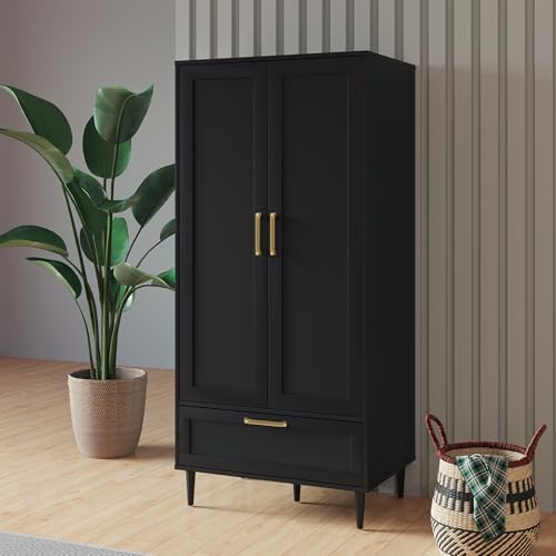 ALBSL Bedroom Armoire Wardrobe Closet with Hanging Rod,60