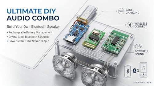 Image of 3-in-1 Combo of PAM8403, Bluetooth Audio Receiver and TP4056 USB Type C Charging Module (4056-C-TYPE)