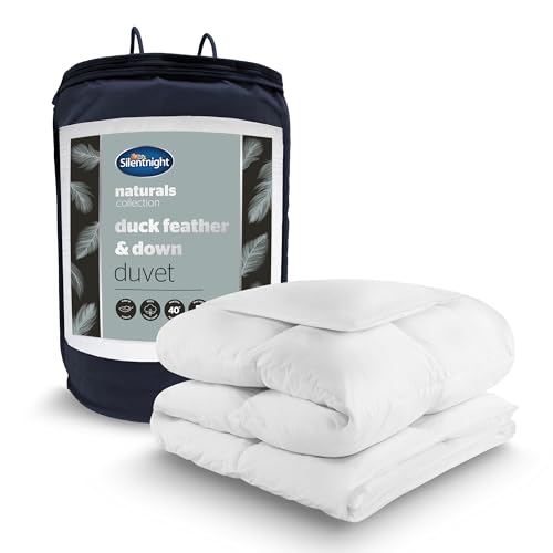 Image of Silentnight Duck Feather and Down Duvet - Hotel Quality Luxury 13.5 Tog Double Winter Duvet Feather and Down Warm Cosy Quilt with Breathable Cotton Cover - Machine Washable - Double