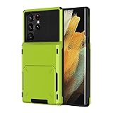 YAGELANG Case for Samsung Galaxy S22 Ultra, Flip Door Hidden Credit Card Holder Shockproof Wallet Ca