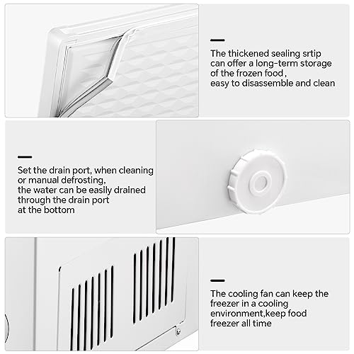 image for Kismile 7.0 Cubic Feet Chest Freezer with 2 Removable Baskets Free Sta