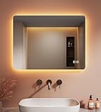 【Antibuée】Le miroir de salle de bain avec fonction antibuée empêche la condensation de la vapeur d'eau et évite ainsi la corvée de l'essuyage fréquent. Le bouton B contrôle la fonction antibuée, et la fonction antibuée s'éteint automatiquement après 2 heures.