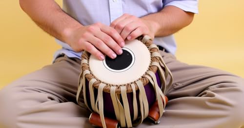 Image of Hand-made Tuned Dayan Tabla with Cushions and Covers, Special Handmade Puddis (drum-heads)