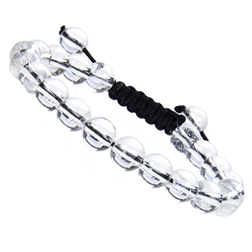 Image of Massive Beads Natural Healing Power Gemstone Crystal Beads Unisex Adjustable Macrame Bracelets 8mm