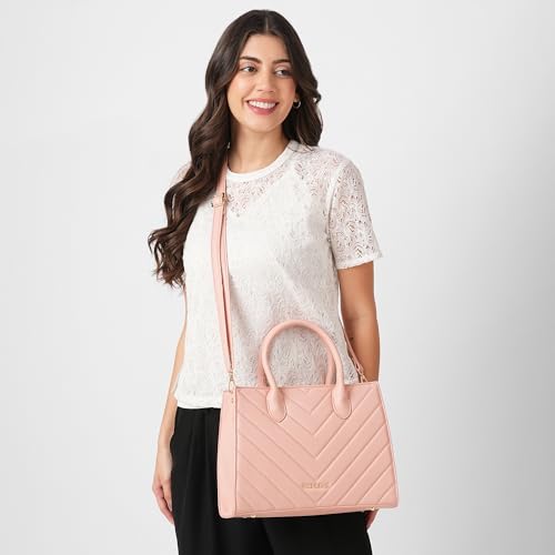 Image of Caprese Riko Medium Satchel Bag for Women with Adjustable & Detachable Strap|Versatile Shoulder,Crossbody & Handheld Bag for Work, Travel,Everyday Use,with Multiple Compartments