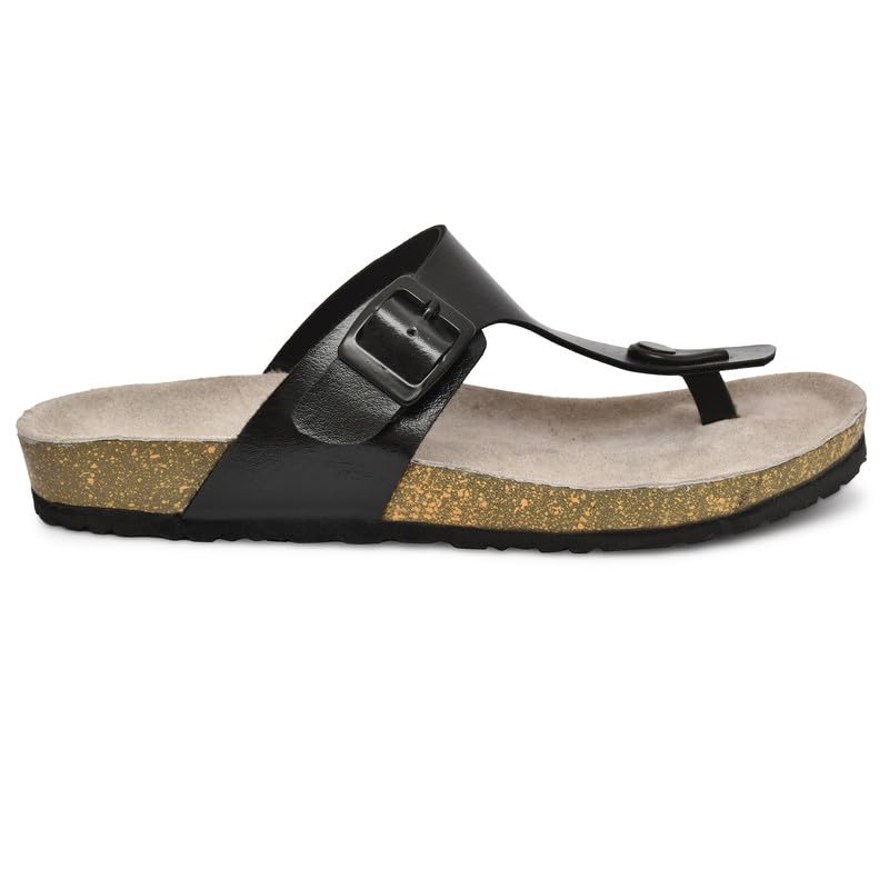 qhan Men's Comfort Cork Sandals – Slip-On Toe Post Design with Adjustable Buckle, Non-Slip Sole-picture-36