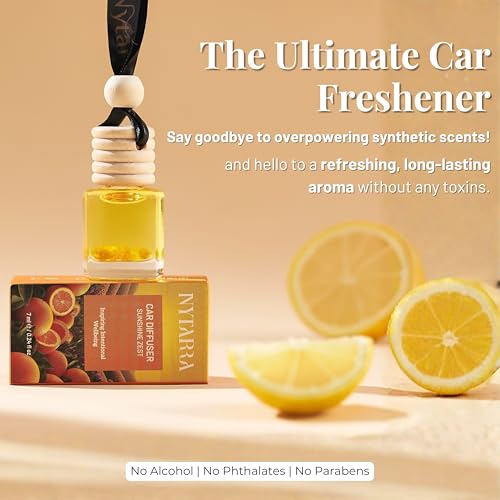 Image of Nytarra Car Perfumes Luxury Combo Pink Bloom & Sunshine Zest, No-Alcohol & Long-Lasting Fragrance Diffuser, Best Car Air Freshener, Premium Car Scent Hanging Pod