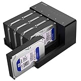 ORICO USB 3.0 5 Bay Hard Drive Docking Station with Offline Cloning for 2.5/3.5 SATA HDD SSDs Max Up to 90TB Plug and Play Flat-Down-6558US3-C