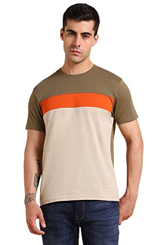 Image of Dennis Lingo Men's Cotton Slim Fit Solid T-Shirt (Round Neck)
