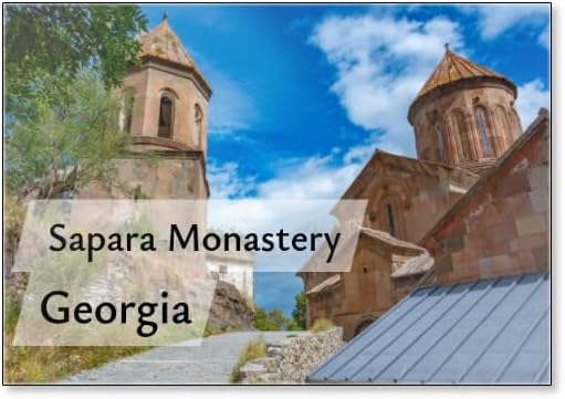 Sapara Monastery in Mountains near Georgian Town Akhaltsikhe, Fridge Magnet