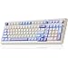 AULA S99 Gaming Keyboard, Wireless Computer Keyboards, Tri-Mode Bluetooth/2.4GHz/USB-C Custom Creamy Keyboard with Number Pad, RGB Backlit Media Knob Cute Programmable Keyboard for PC Gamer (Blue)