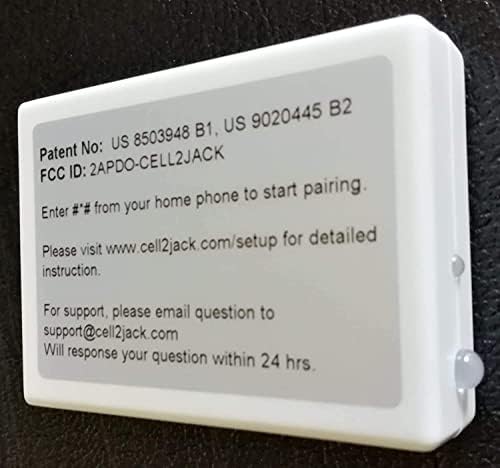 CELL2JACK - Cellphone to Home Phone Adapter, Make and Receive Cell Phone Call on Your landline Phone Free - Cell Phone to Landline Dock - Cell to Landline Converter - 3