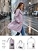 SaphiRose Women's Lightweight Long Rain Jacket Packable Raincoat Hooded Outdoor Trench Coats (Light Purple, XL)