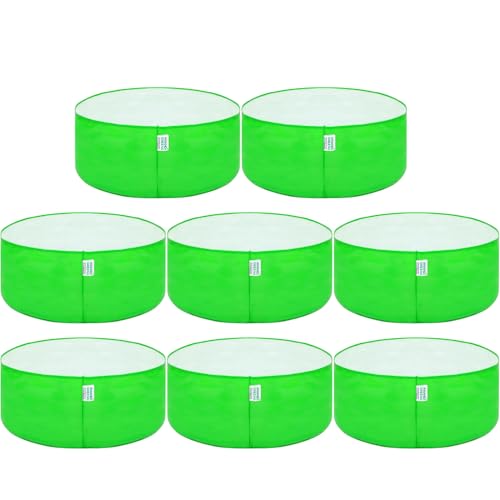 Image of Anandi Green's Premium HDPE Uv Protected 260 GSM Round Green Colour Plant Grow Bag Suitable for Terrace and Vegetable Gardening Size15X9 INCH Pack of 8 Grow Bag