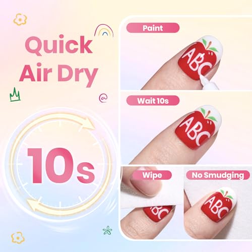 Image of Beetles 12 Colors Nail Art Pens, 0.7MM Painting Nail Polish Pens Quick Air Drying Acrylic Paint Markers for Nails Art Design Dotting Liner Brush, DIY Home & Salon Manicure Tools