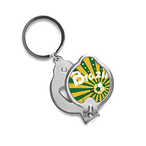 Coupe-ongles Brésil football jaune vert idéal pour vos déplacements
