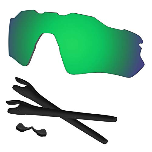 Predrox Green Mirror Radar EV Path Lenses & Rubber Kits Replacement for Oakley Sunglass OO9208 Polarized