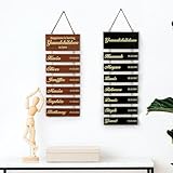 Custom Family Tree Sign for Grandparents - Personalized Wooden Plaque with Grandkids Names & Birthdates - Metal Accent Wall Decor for Grandma Gift