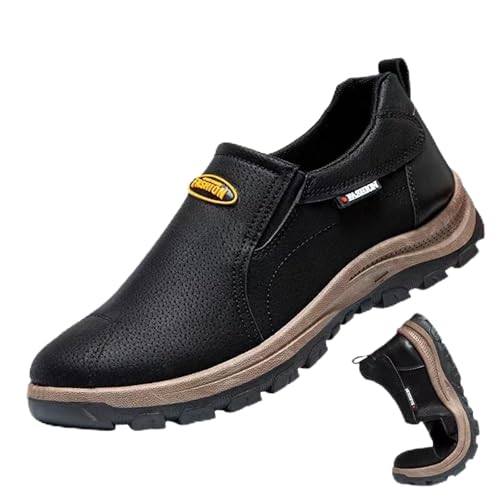 Zapatos ortopédicos para caminar, zapatos sin cordones, impermeables, transpirables, ortopédicos para caminar, senderismo, Black, 39 1/3 EU