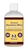 Natural Dog Company Sensitive Skin Dog Conditioner – Oatmeal Moisturizing for Sensitive & Itchy Skin, Detangling Grooming Formula for Long Haired Dogs, with Manuka Honey & Chamimile, 12 oz