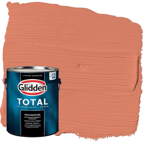 Glidden Total 1 gal. Summer Sunset/Orange Flat Interior Paint with Primer