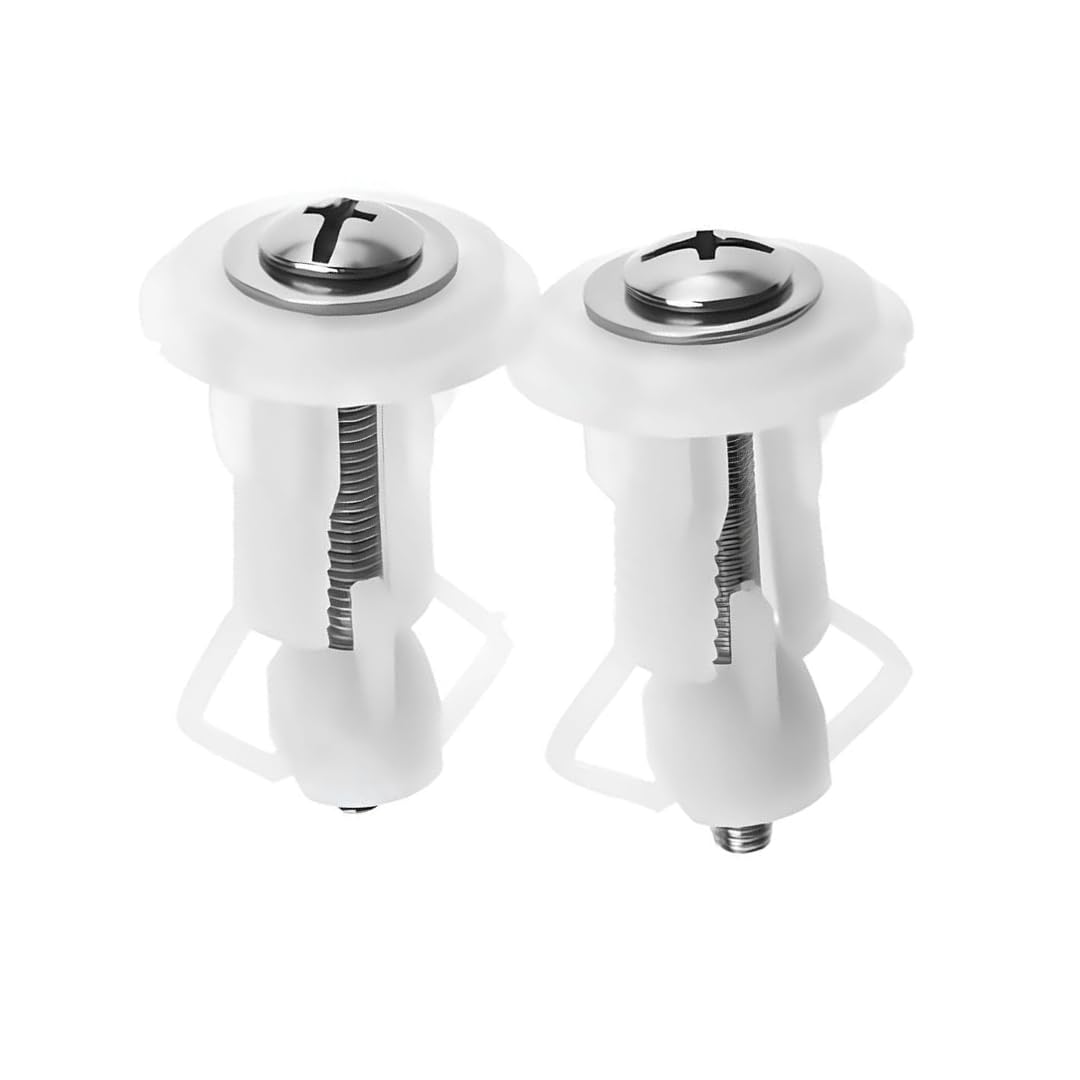 MHS Hydraulic Soft Closing Toilet Seat Cover Fixing Screws | Universal Top Mount Hinges Screws & Blind Hole Nuts | SS 304 Anti-Rust Fittings – Make in India (B. Abs Plastic Fitting, 1 Pair)