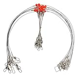 OROOTL Fishing Wire Leader Rigs Stainless Steel Fishing Leader Rigs 12pcs Saltwater Fishing Leaders Rigging with Swivels Snaps Beads Fishing Trace Lure Tackle 1 Arm 2 Arms