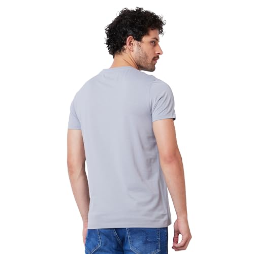 Image of Spykar Men's Slim Fit Round Neck Half Sleeve Solid Casual T-Shirt