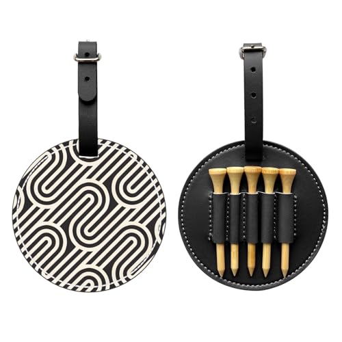 Black Curved Texture Black Golf tee Storage Bag - Durable and wear-Resistant Golf Accessories