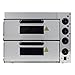 TAIMIKO Four à Pizza Électrique Professionnel Four à Chaleur en Acier Inoxydable 50-350 ℃,2 Chambres de Cuisson(40x40cm x 2),Chaleur Réglable Séparément,Minuteur 60 min (2 Étagère)