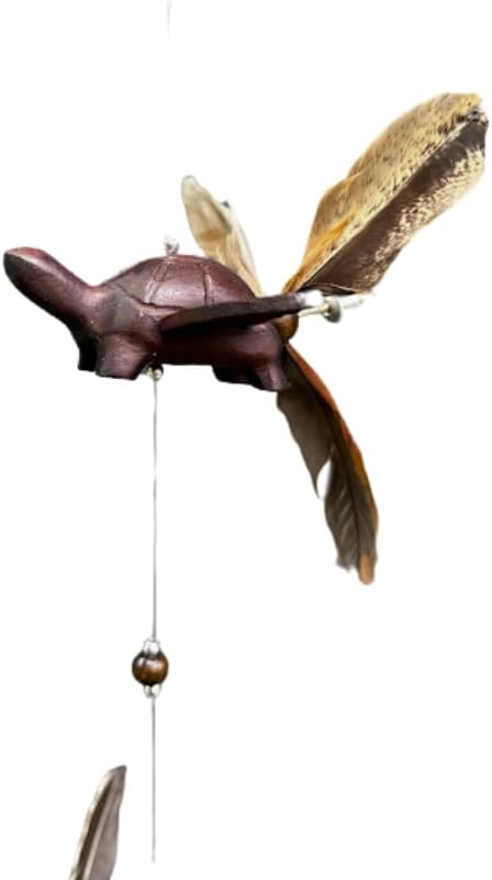 Candlestock Handmade Wooden Animal Hanging Wind Spinners - Turtle