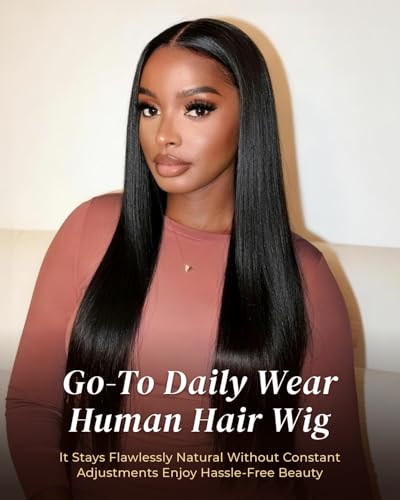 Image of Arabella Glueless Wigs Human Hair 28inch Glueless Wig Black Straight Wig