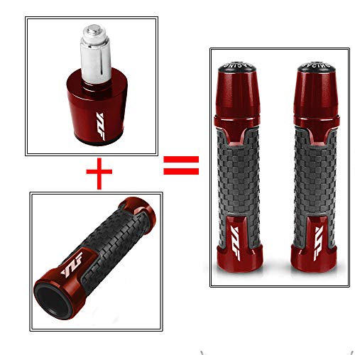 7/8"22Mm Motorcycle Handlebar Ends Aluminum Handle Bar Grips Plugs Caps For Yzf R1 R3 R6 R125 R6S R25 600R(Red) #TOP5