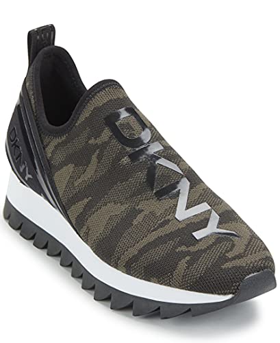 Dkny Women's Lightweight Slip On Fashion Sneaker, Military Green Abbi, 8.5 #TOP9