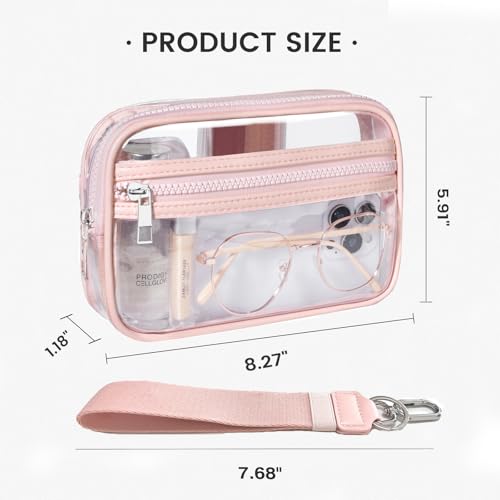 Image of Clear Wristlet Stadium Approved Clear Bag Wallet Transparent Purse for Concerts Sports Events