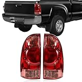 SUPAPRO Rear Bumper Tail Light Fit for 2005-2015 Toyota Tacoma LH+RH Replacement OE Model Red Brake Lamp with Bulb and Harness Kit
