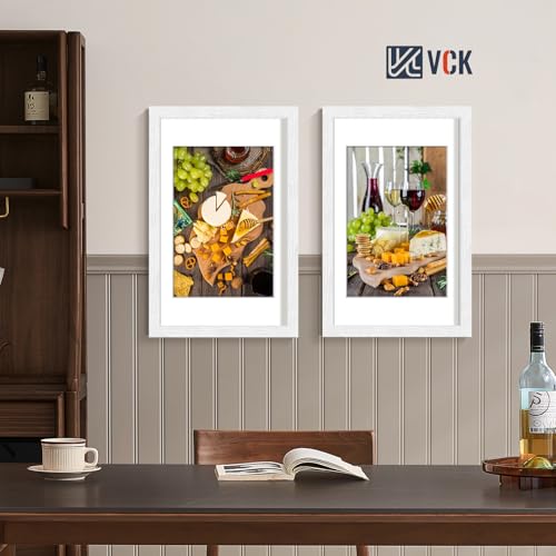 Image of VCK 11x17 Picture Frame 5 Pack, White Exclusive Wood, HD Glass, for Photo