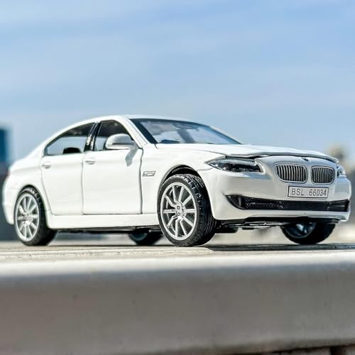 Image of 1 /32 Compatible for 535i Model Car, Zinc Alloy Pull Back Toy car with Sound and Light for Kids Boy Girl Gift (White)